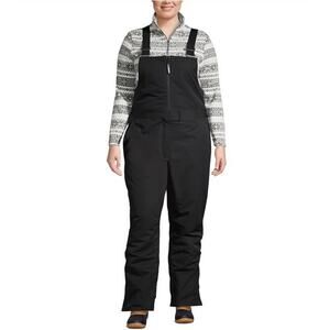 Lands End Womens Expedition Insulated Ski Snow Pants Bib black sz 2X NWT